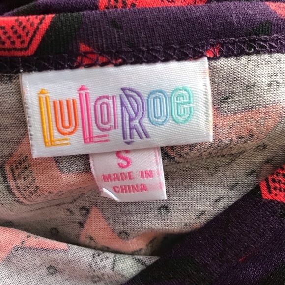 #191 LuLaRoe Comfy Carly Swing Dress Purple and Orange - Picture 3 of 4